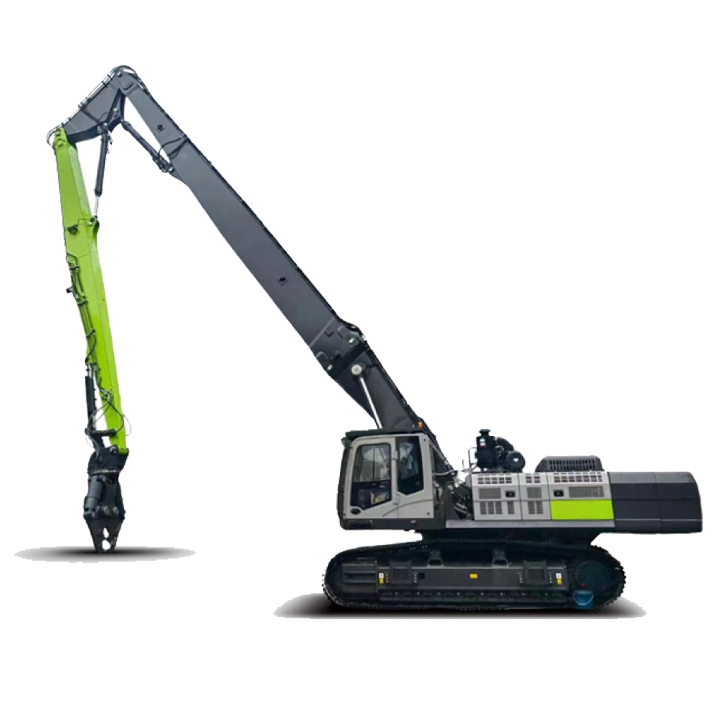 High-reach demolition machine